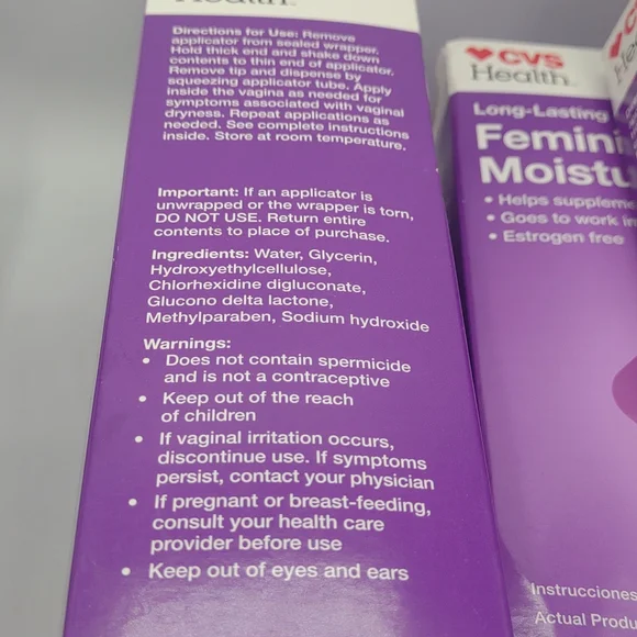 Feminine vaginal moisturizer CVS long lasting Big Lot 32 applications 2024 - Picture 5 of 7